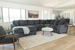 Casper 4 Piece Loveseat Chaise Sectional In Pony Slate, Left Facing