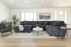 Casper 4 Piece Loveseat Chaise Sectional In Pony Slate, Left Facing