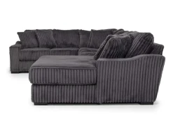 Casper 4 Piece Loveseat Chaise Sectional In Pony Slate, Left Facing
