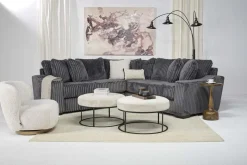 Casper 3 Piece Loveseat Sectional In Pony Slate