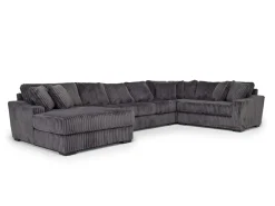 Casper 4 Piece Sofa Chaise Sectional In Pony Slate, Left Facing