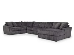 Casper 4 Piece Sofa Chaise Sectional In Pony Slate, Left Facing