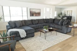 Casper 4 Piece Sofa Chaise Sectional In Pony Slate, Left Facing