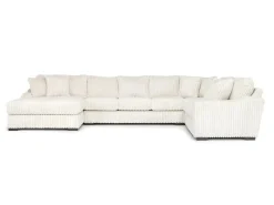 Casper 4 Piece Sofa Chaise Sectional In Pony Slate, Left Facing