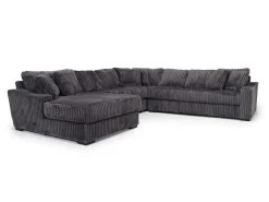 Casper 4 Piece Xl Loveseat Chaise Sectional In Pony Slate, Left Facing