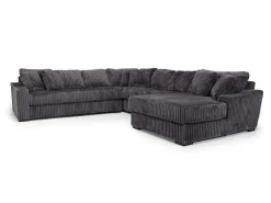 Casper 4 Piece Xl Loveseat Chaise Sectional In Pony Slate, Left Facing