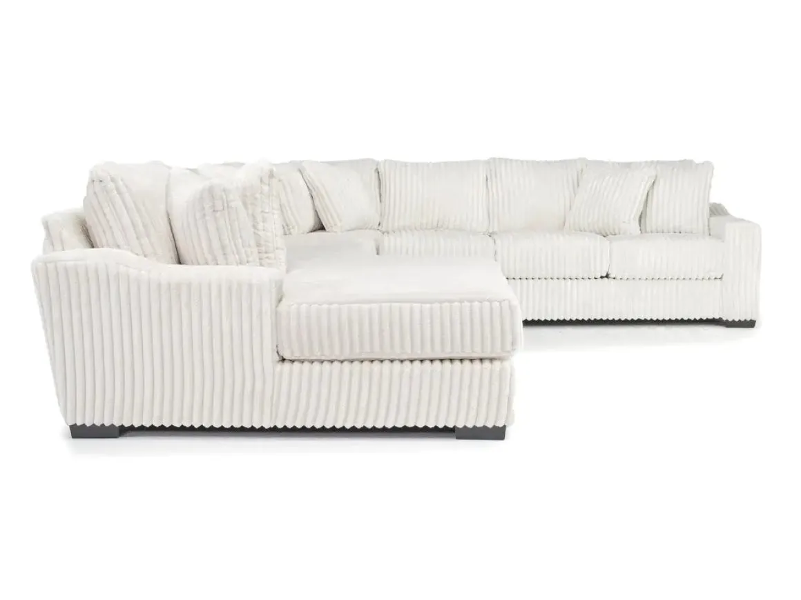 Casper 4 Piece Xl Loveseat Chaise Sectional In Pony Slate, Left Facing