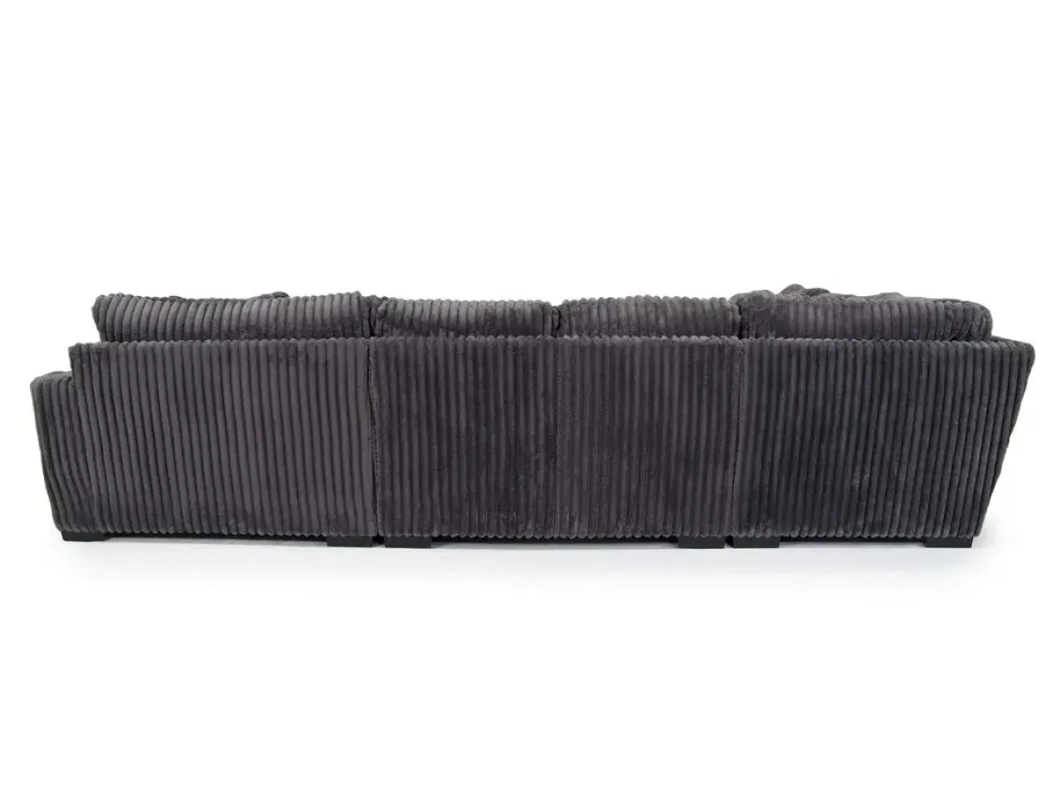 Casper 4 Piece Xl Loveseat Chaise Sectional In Pony Slate, Left Facing