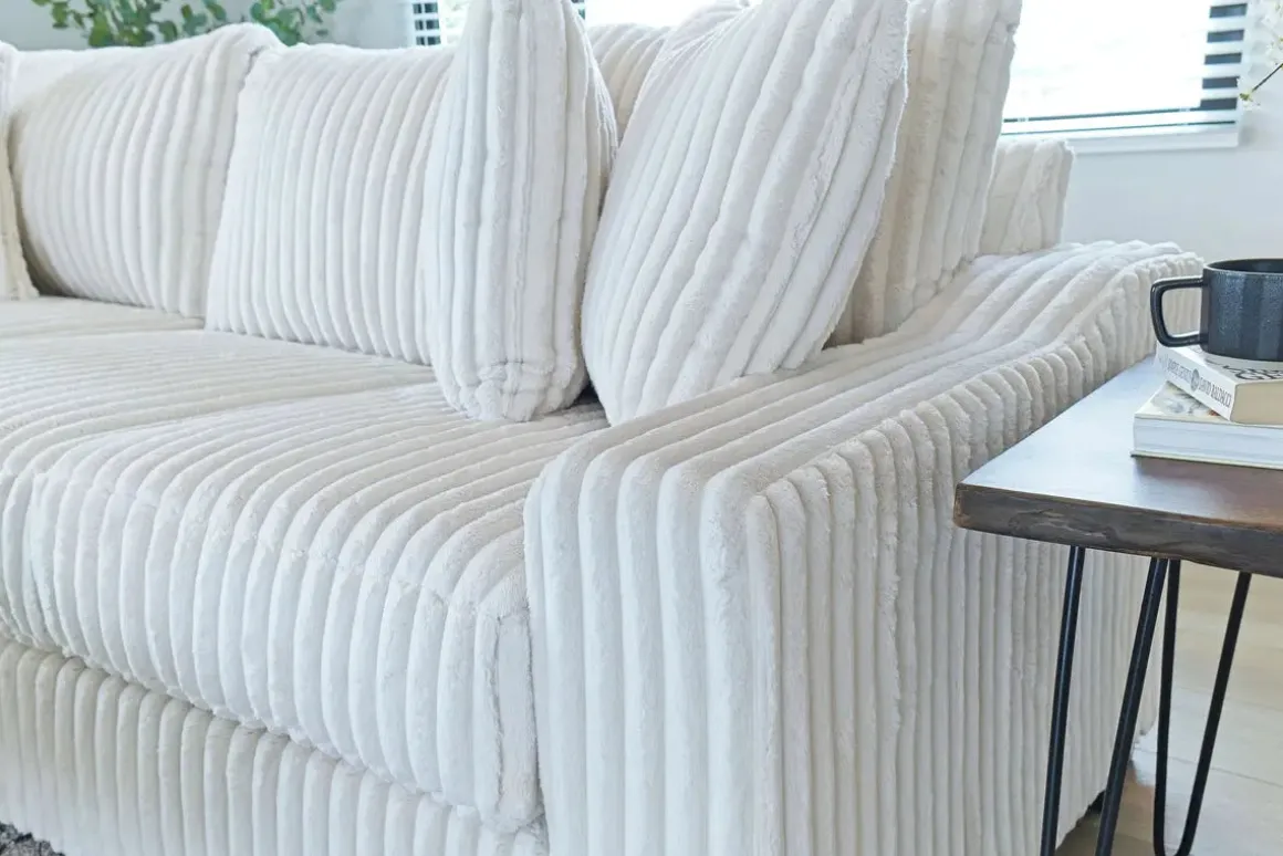 Casper 4 Piece Xl Loveseat Chaise Sectional In Pony Slate, Left Facing