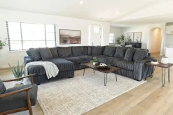 Casper 4 Piece Xl Loveseat Chaise Sectional In Pony Slate, Left Facing