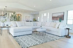 Casper 4 Piece Xl Loveseat Chaise Sectional In Pony Slate, Left Facing