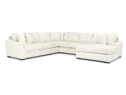 Casper 4 Piece Xl Loveseat Chaise Sectional In Pony Slate, Left Facing