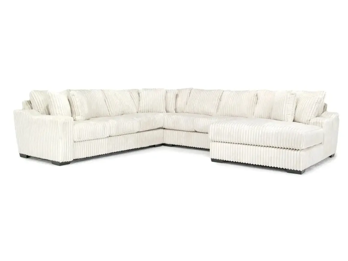 Casper 4 Piece Xl Loveseat Chaise Sectional In Pony Slate, Left Facing