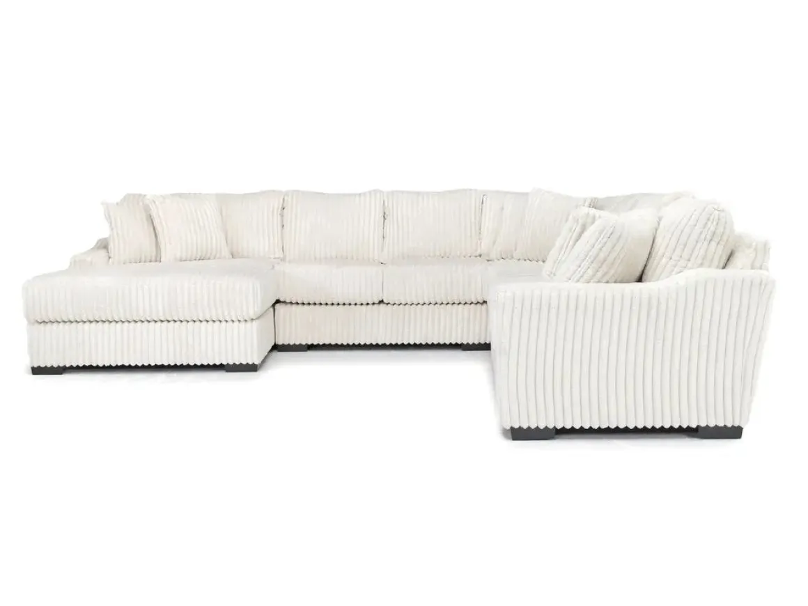 Casper 4 Piece Xl Loveseat Chaise Sectional In Pony Slate, Left Facing