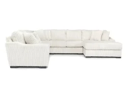 Casper 4 Piece Xl Loveseat Chaise Sectional In Pony Slate, Left Facing