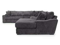 Casper 4 Piece Xl Loveseat Chaise Sectional In Pony Slate, Left Facing