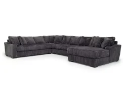 Casper 4 Piece Xl Sofa Chaise Sectional In Pony Slate, Left Facing