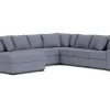 Casper Crypton Performance Extra Large Tux Loveseat Chaise Sectional In Custom, Left Facing