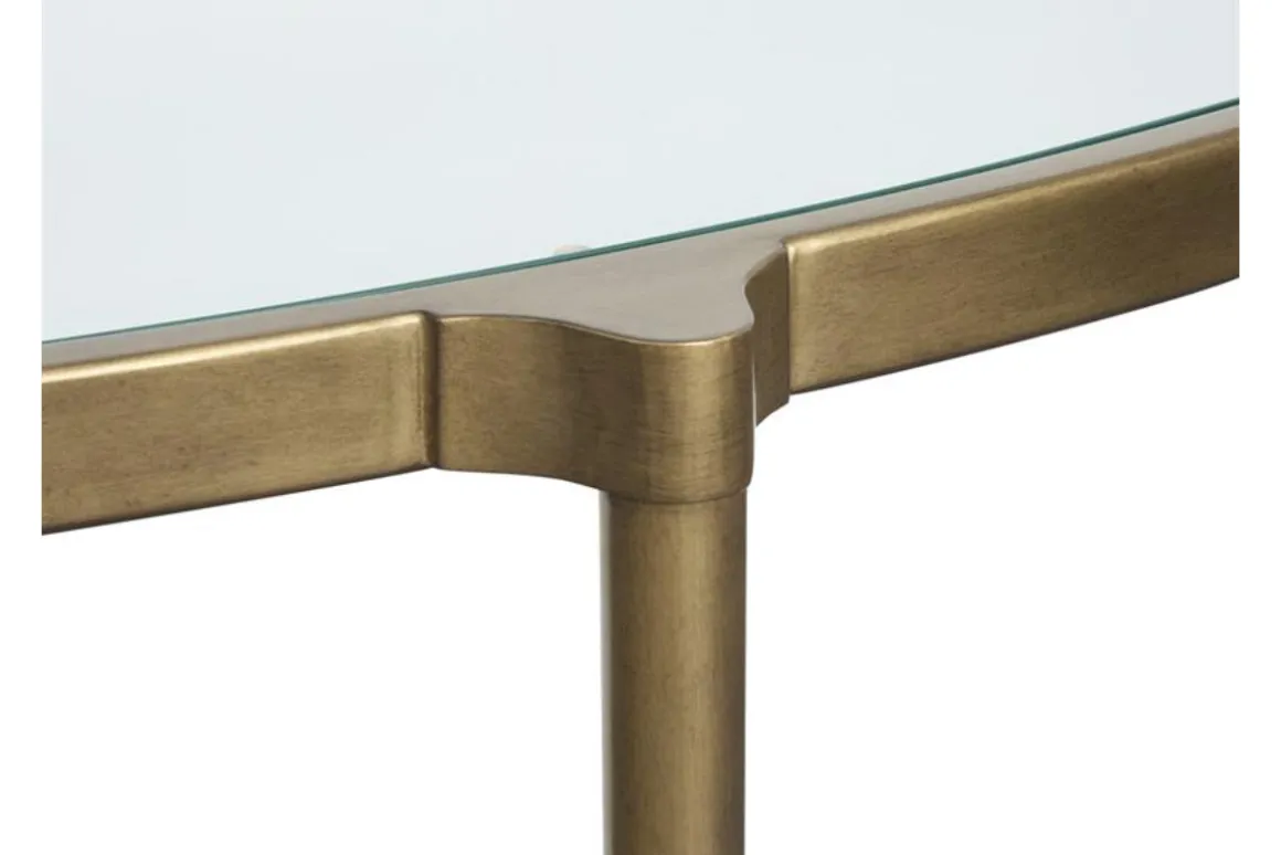 Cassidy Round End Table In Aged Brass