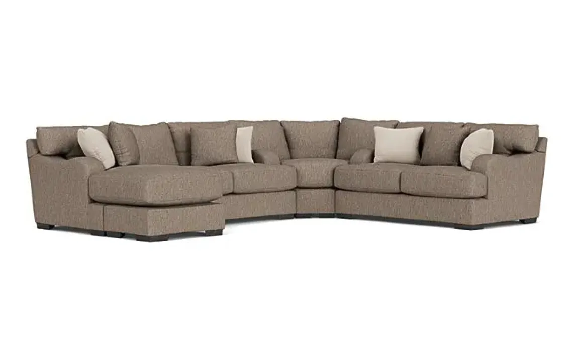 Catamaran 3 Piece Reversible Chaise Sectional In Coconut Stone