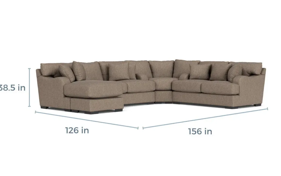 Catamaran 3 Piece Reversible Chaise Sectional In Coconut Stone