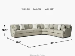 Catamaran 3 Piece Sectional In Coconut Stone