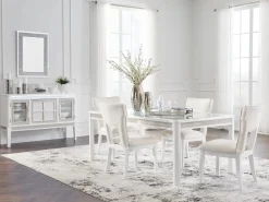 Chalanna Dining Table & 4 Chairs In White
