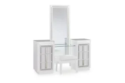 Chalanna Vanity, Mirror & Stool In White