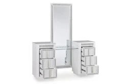 Chalanna Vanity, Mirror & Stool In White