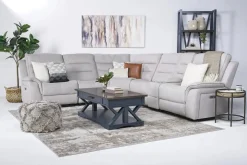 Chanell 6 Piece 2 Power Sectional In New Nappa Gray