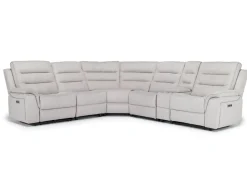 Chanell 6 Piece 2 Power Sectional In New Nappa Gray