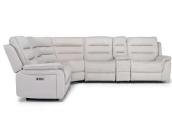 Chanell 6 Piece 2 Power Sectional In New Nappa Gray