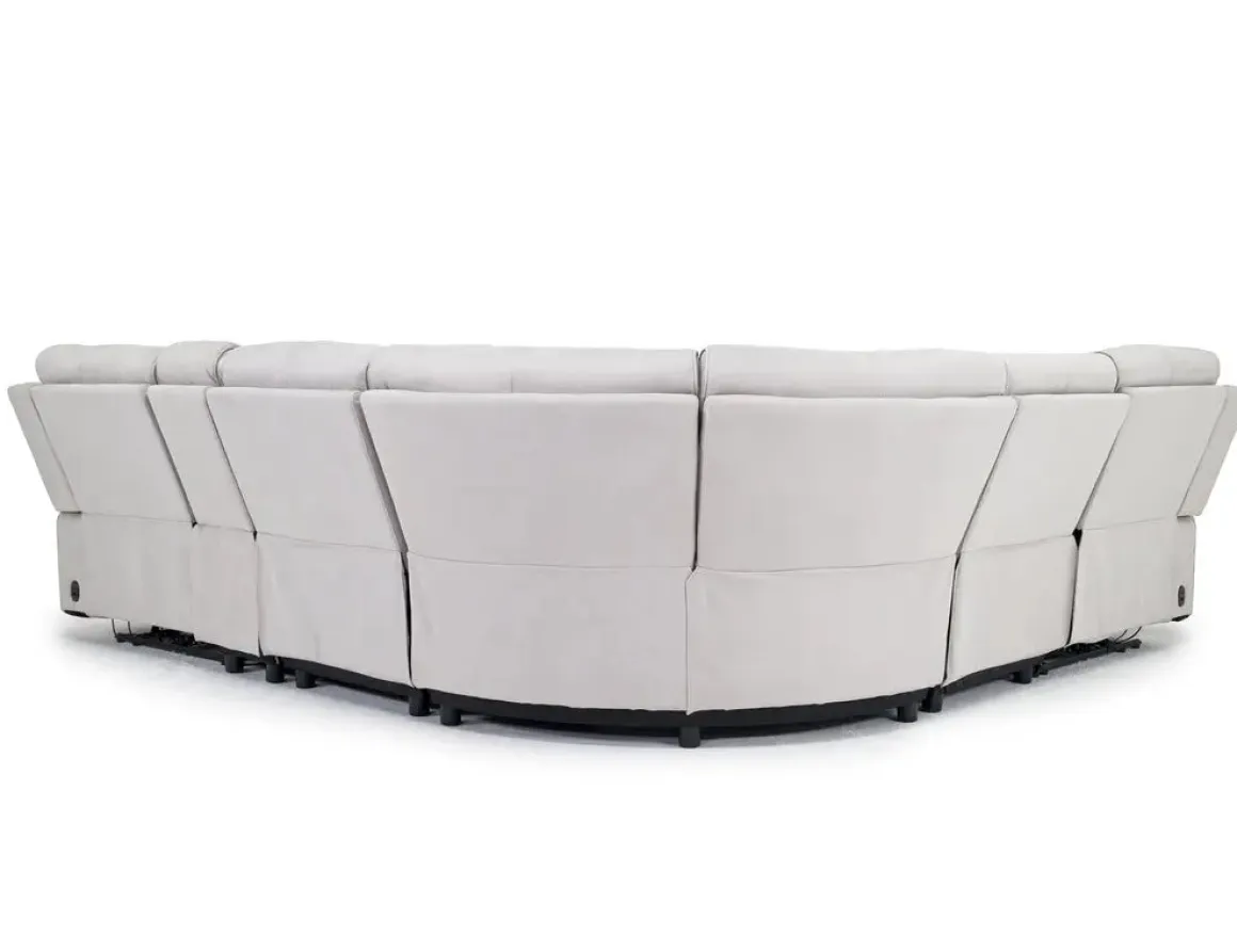 Chanell 6 Piece 2 Power Sectional In New Nappa Gray