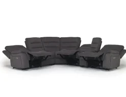 Chanell 6 Piece 2 Power Sectional W/ 2 Power Armless Recliner In New Nappa Gray