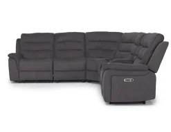 Chanell 6 Piece 2 Power Sectional W/ 2 Power Armless Recliner In New Nappa Gray