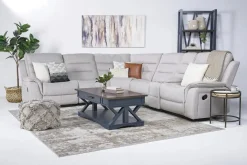 Chanell 6 Piece Reclining Sectional W/ Armless Recliner In New Nappa Gray