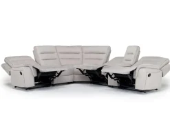 Chanell 6 Piece Reclining Sectional W/ Armless Recliner In New Nappa Gray