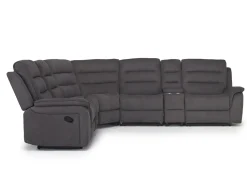 Chanell 6 Piece Reclining Sectional W/ Armless Recliner In New Nappa Gray