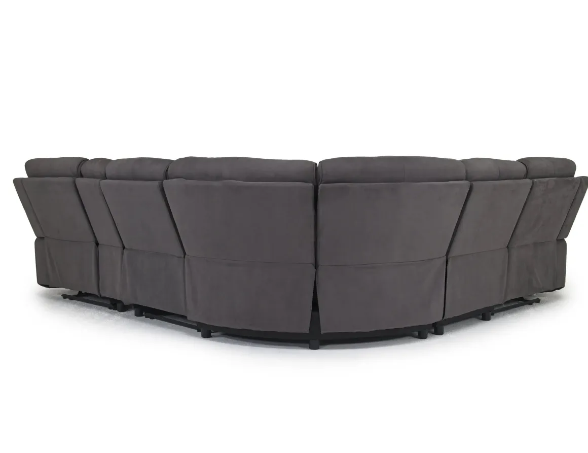 Chanell 6 Piece Reclining Sectional In New Nappa Gray