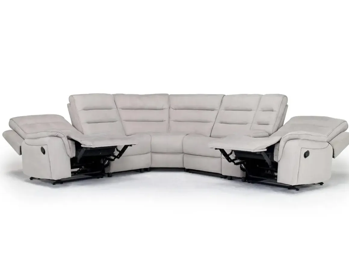 Chanell 6 Piece Reclining Sectional In New Nappa Gray