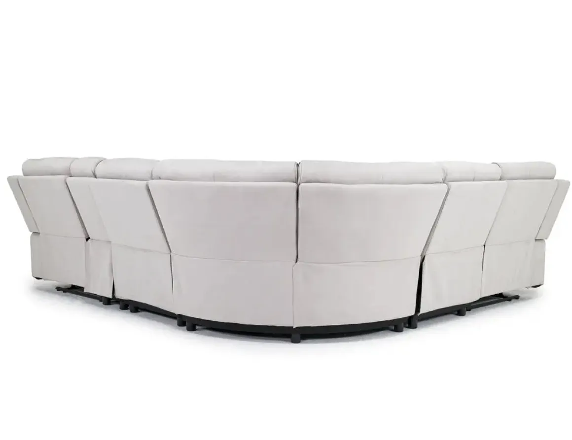 Chanell 6 Piece Reclining Sectional In New Nappa Gray