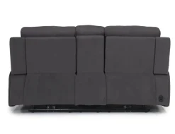 Chanell 2 Power Console Loveseat In New Nappa Gray