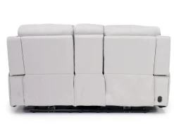Chanell 2 Power Console Loveseat In New Nappa Gray