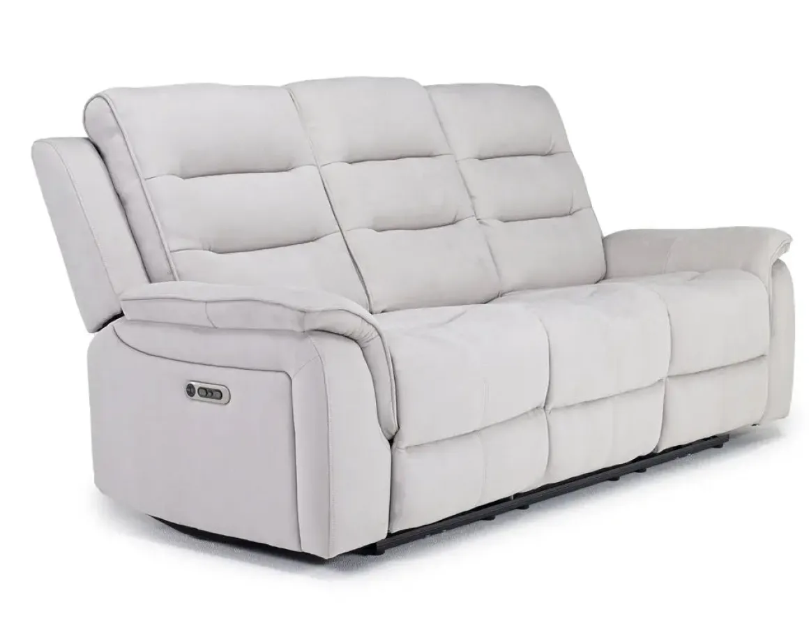 Chanell 2 Power Sofa In New Nappa Gray