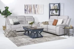 Chanell 2 Power Sofa In New Nappa Gray