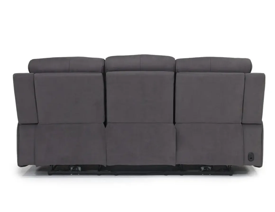 Chanell 2 Power Sofa In New Nappa Gray