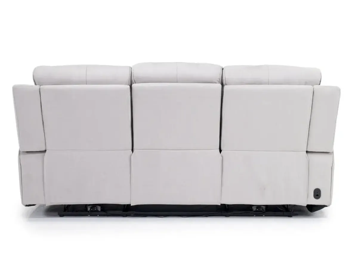 Chanell 2 Power Sofa In New Nappa Gray