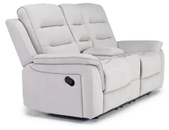 Chanell Reclining Console Loveseat In New Nappa Light Gray