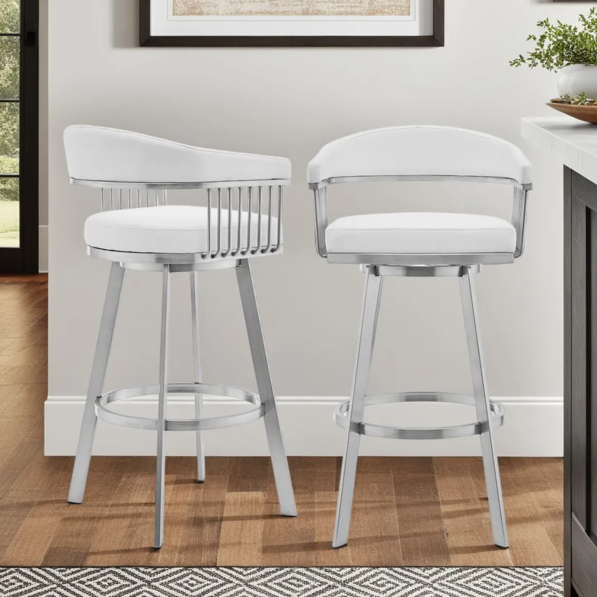 Chelsea Counter Height Swivel Stool In White