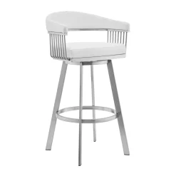 Chelsea Swivel Barstool In White